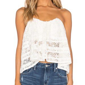 Free People Ivory Sydney Lace Tube Top Large